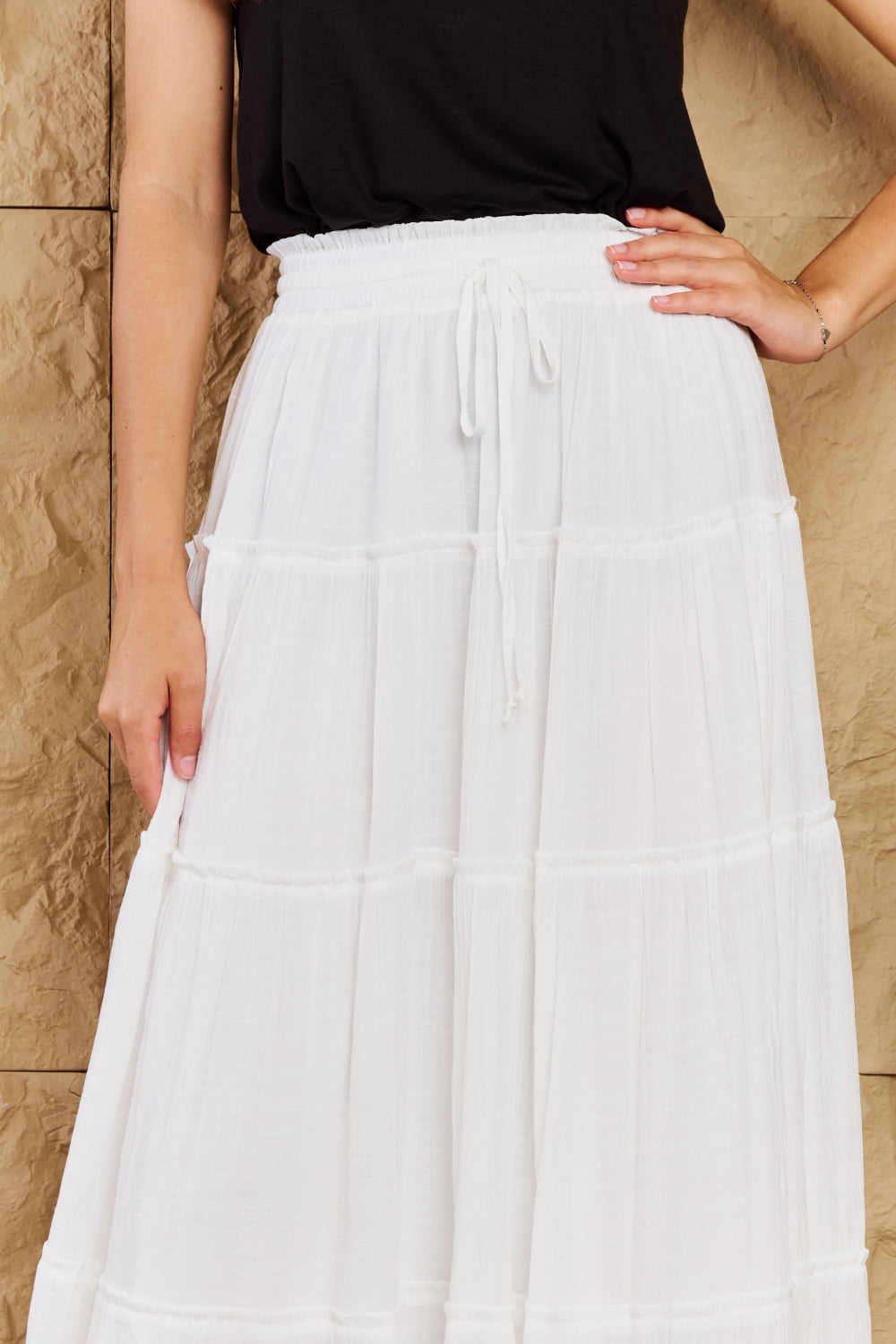 Sweet Lovely By Jen Places To Go Full Size Tiered Maxi Skirt
